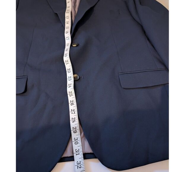 Men's Tailored Fit Blazer -Haggar H26- Blue Size 48RRR NWOT - Picture 6 of 11